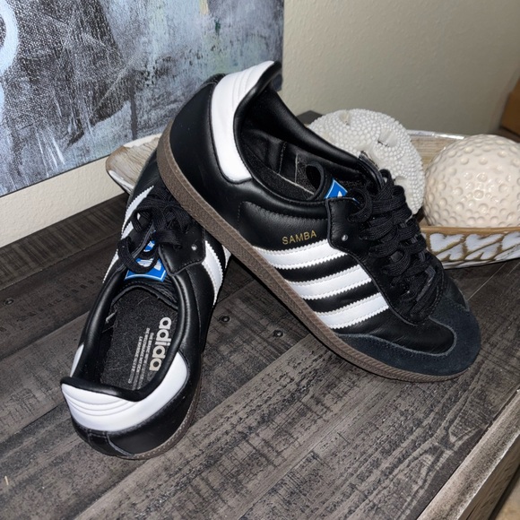 Men's Adidas Samba OG casual shoes in core black and white SZ9 - Picture 2 of 7